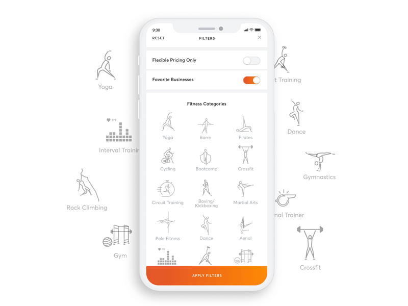 exercising animated icons