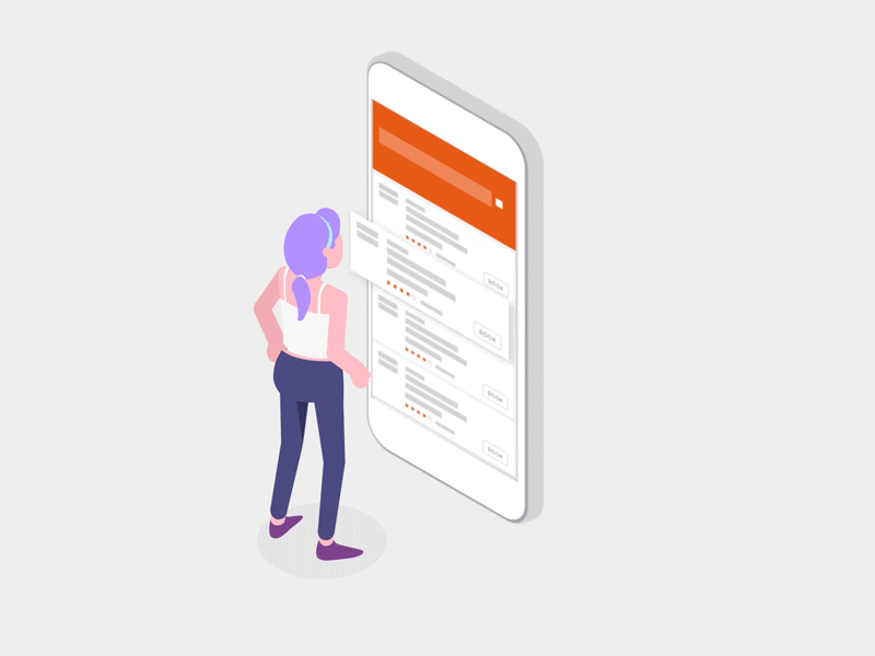 Booking Classes Isometric Phone after effects animation iphone isometric isometric people motion graphics
