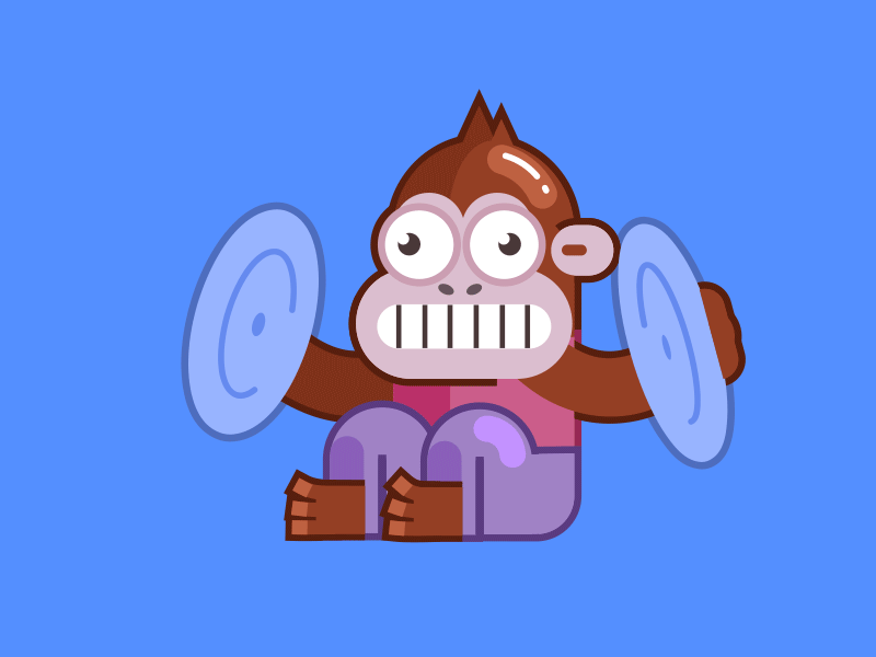 Boom! animation character characterdesign drums gif illustration loop monkey motion simpsons