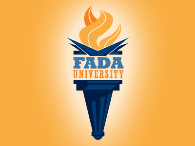 FADA University logo car education flames torch