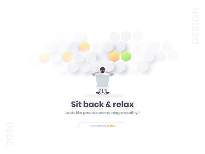 Neumorphism UI Style 2020 app color creative default dummy page futuristic gradient graphics hexegon illustration landing layout light ui neumorphism sitting theme trend ui white