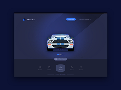 Stickers car creative gradient landing modern sticker theme ui