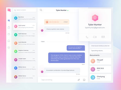 Chat landing (Dashboard) app chat chatwindow color creative dashboard gradient icons landing layout webapp white theme
