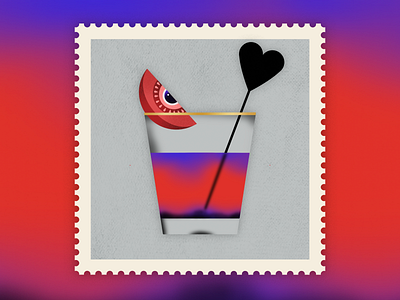 Summer drink II art drink gradient illustration vintage