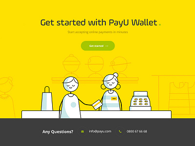 Wallet character illustration responsive webdesign