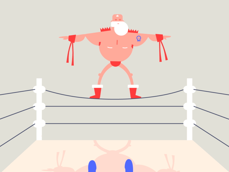 Santa animation christmas motion santa vector wrestling