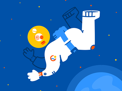 Space astronaut character illustration nasa planet space vector woman
