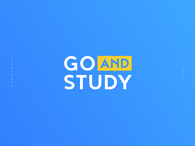 Go and Study blue book branding education logo school study university