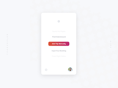 Daily UI #002 - Menu app challenge daily ui flight gradient hotel login menu navigator travel trip