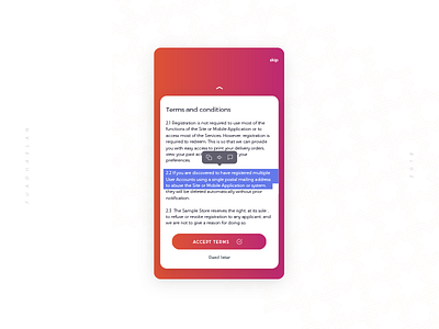 Daily UI #004 - Terms and conditions app challenge daily select terms and conditions ui