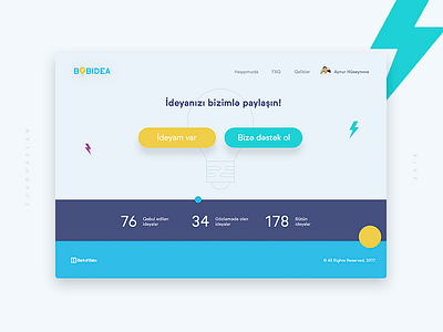 BOBIDEA bank banking colorful index landing page menu minimal ui ux web website