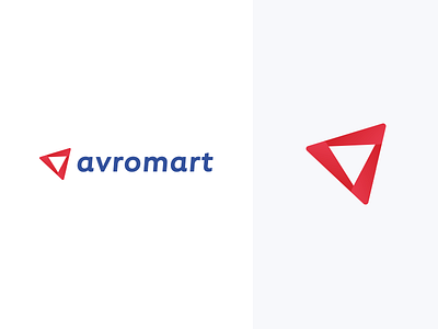 Avromart brand branding cart logo logotype mark mart minimal triangle typography vector