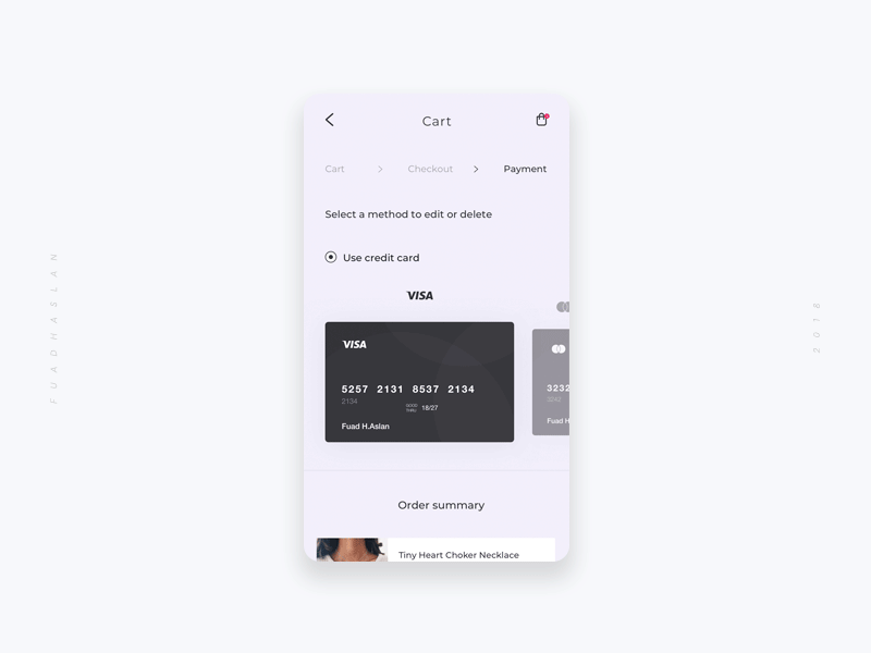 Daily UI #012 - Payment credit card dailui ecommerce order pay payment paypal product shipping shop shopping touch screen ui visa