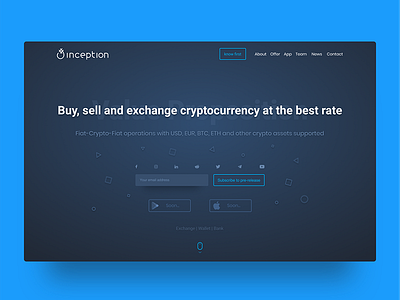 Exchange cryptocurrency bitcoin blue btc cryptocurrency exchange ui inspiration landing sell