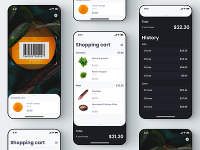 Shopping app design app case clean dailyui dark inspiration interface minimal mobile shopping ui ux