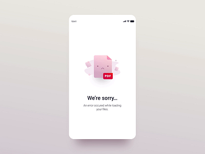 Mandatory Reads - Error Screen animation detail empty state error illustration minimal mobile ui