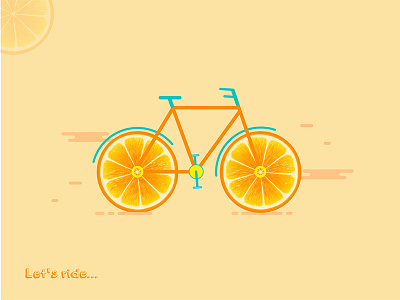 Cycle Illustration cycle cycle illustration fruite illustration orange orange color