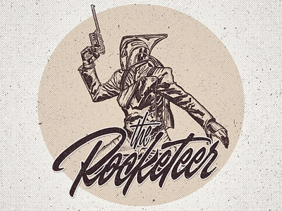Illustration + Lettering "The Rocketeer" calligraphy clothing design illustration lettering print t shirt typography