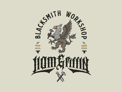 Print design for a blacksmith shop.