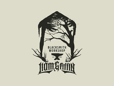 Another monochrome print for Blacksmith workshop branding calligraphy clothing design illustration lettering logo type typography