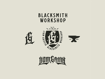 Monogram Liam Griffin branding calligraphy clothing design illustration lettering logo type typography