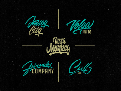 A small set of 5 inscriptions. lettering logo type typography vector