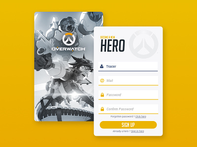Daily UI #001 Sign up daily ui overwatch product design sketch user experience user interface