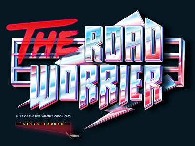 The Road Worrier 80s chrome logo sci fi title