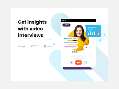 Video interview – Hero Banner Design 3d animation app branding dashboarddesign design graphic design illustration logo motion graphics typography ui ux vector