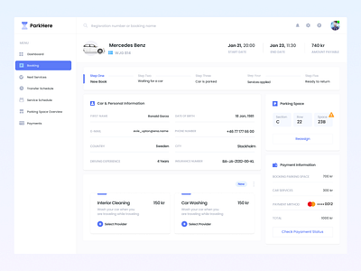 Parking - Dashboard Design 🚘