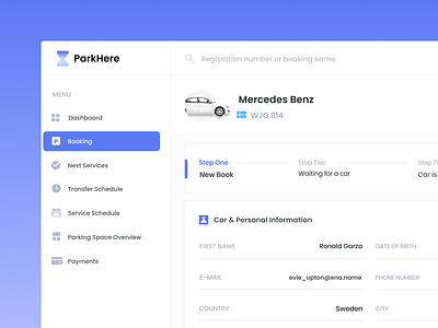 🚘 Parking Dashboard Design