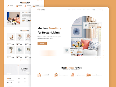 Furniture Website Design 3d animation app branding design furniture graphic design illustration logo motion graphics typography ui ux vector website