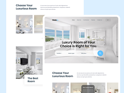 Hotel Room Booking Website app branding design graphic design illustration logo typography ui ux vector