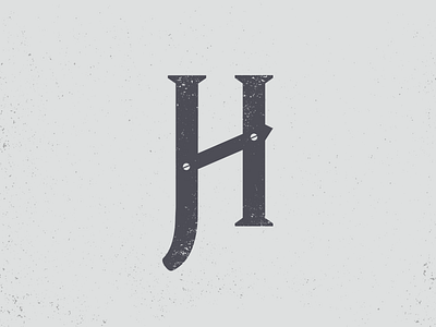 Johnny Harrelson Custom Construction Logo branding initials logo monogram navy rough texture