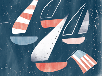 Happy Fourth! america illustration sailboat watercolor