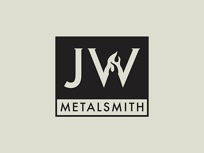 JW Metalsmith Logo black fire flame futura initials logo metalsmith monogram