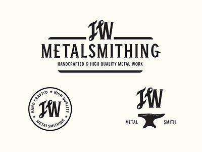 JW Metalsmith Logo Options anvil logo metalsmith monogram vintage winston winston sans