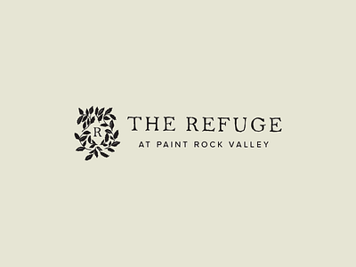 The Refuge Logo Option 1 crest hand drawn type hospitality leaf logo refuge sketched