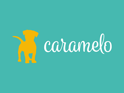 🐶 caramelo agency brand cursive dog graphic design green pet typekit yellow