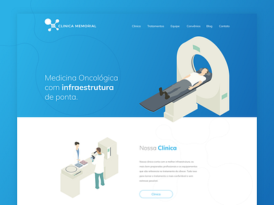 Clinica Memorial Landing Page blue doctor health isometric medical minimalism ui ux web design wip