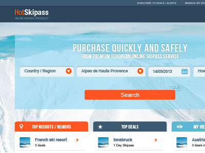 Hot Skipass minimal skiing ui user interface web website