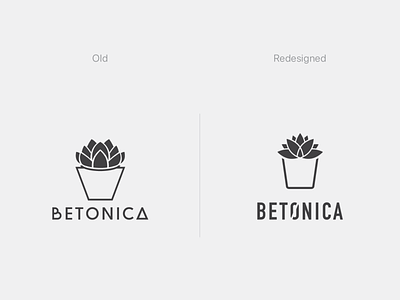 Betonica Logo Redesign clean logo plant pot