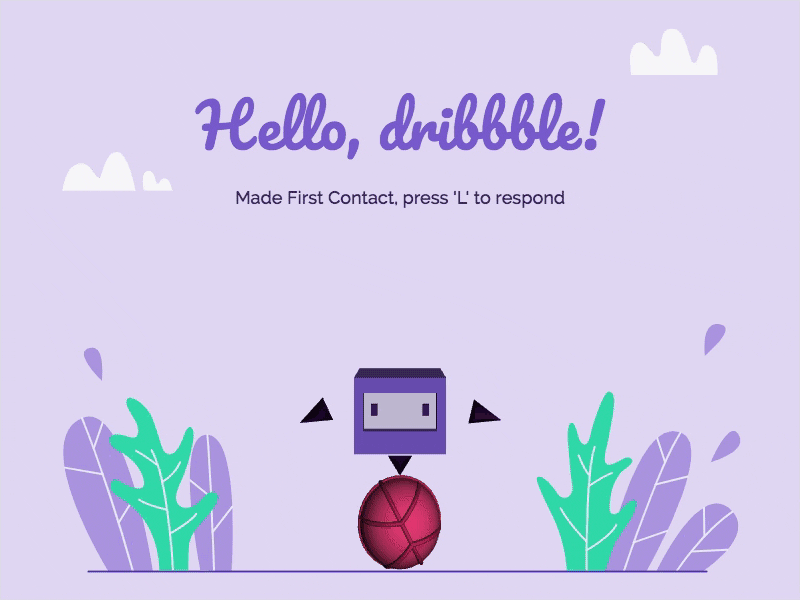 First contact 3d animation code codepen debut dribbble gsap hello mascot svg webgl