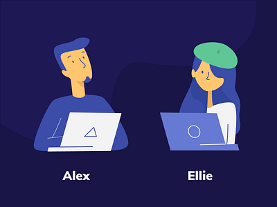 New us avatar character designer developer illustration people person portrait profile team vector work