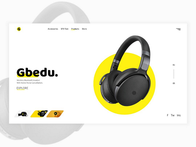 Gbedu Headset Landing Page. landingpage uiux headphone ui design