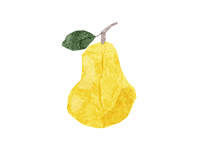 Vector paper pear collage fruit grunge paper pear vector