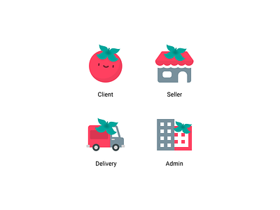 Pona icons app delivery delivery app delivery truck food food and drink food app icon icons store tomato vector