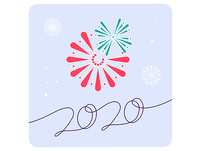 Pona New Year's card card fireworks instagram new year