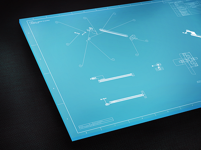 Technical Drawing 3d blueprint engineering flat robot