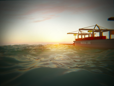 Port of Seabruges 3d blender port sea water